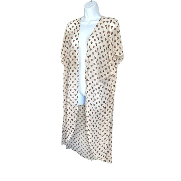 Boutique Kimono Duster | Lightweight Open Front Cardigan OX 1X Floral Print - Picture 8 of 11